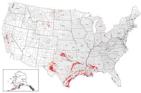 SEISCO Proprietary Databases Map for 2D Coverage in the USA