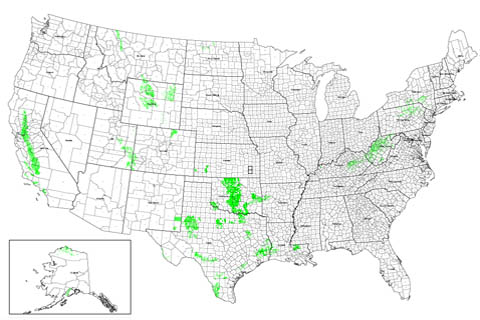 SEISCO Proprietary Databases Map for GEOFILE Coverage in the USA